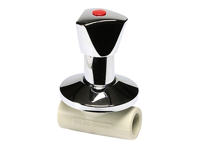 Вентиль под штукатурку d20+мет.ручка